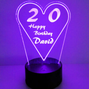 Personalisierte Acryl LED-Lampe (Höhe: ca. 20 cm)