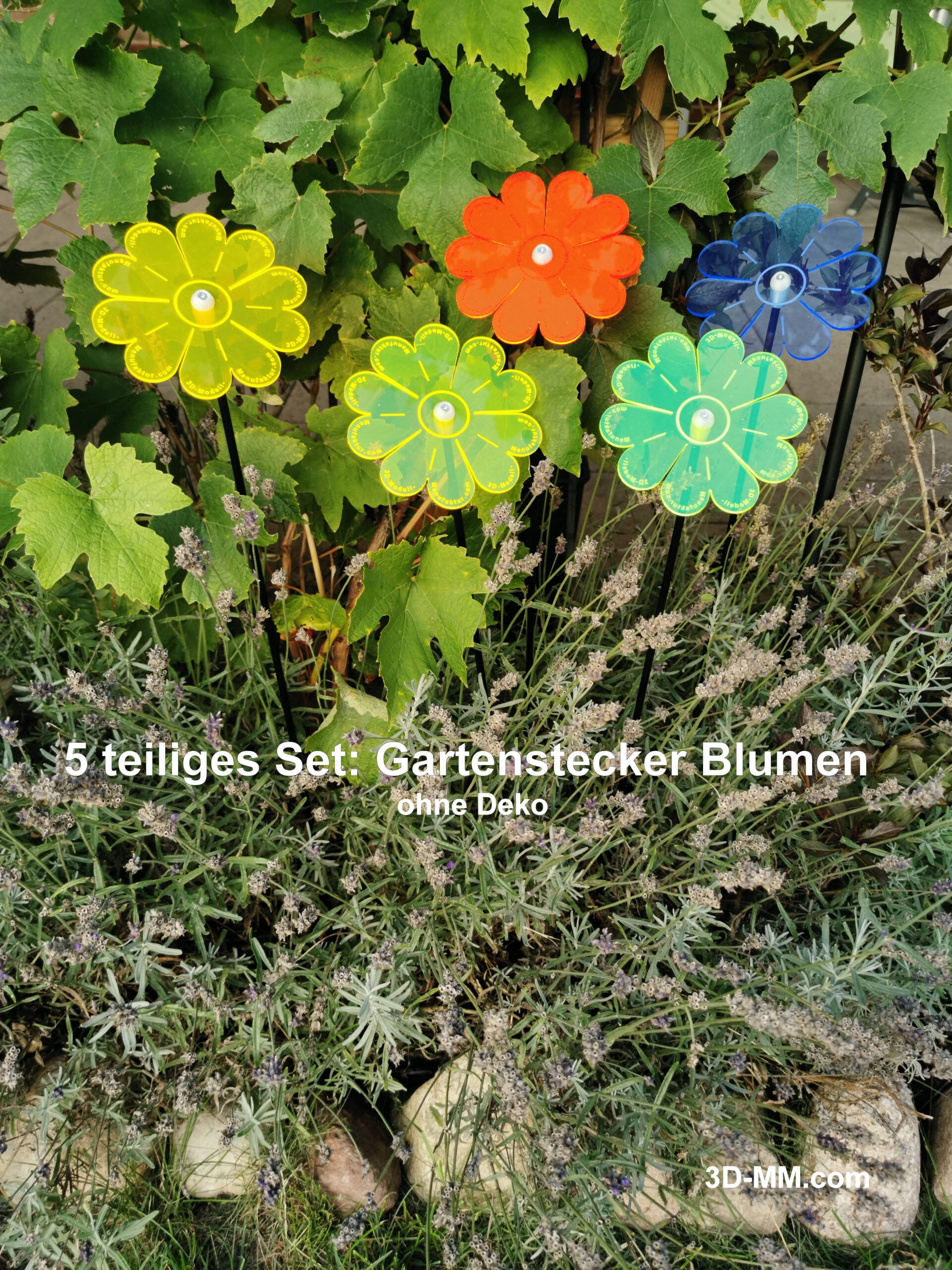Sonnenfänger Blume bunt, 5er-Set – Bild 2