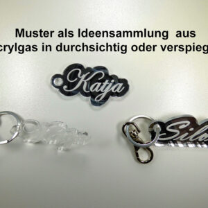 Schlüsselanhänger (Acryl) mit "Wunsch-Namen" Gravur